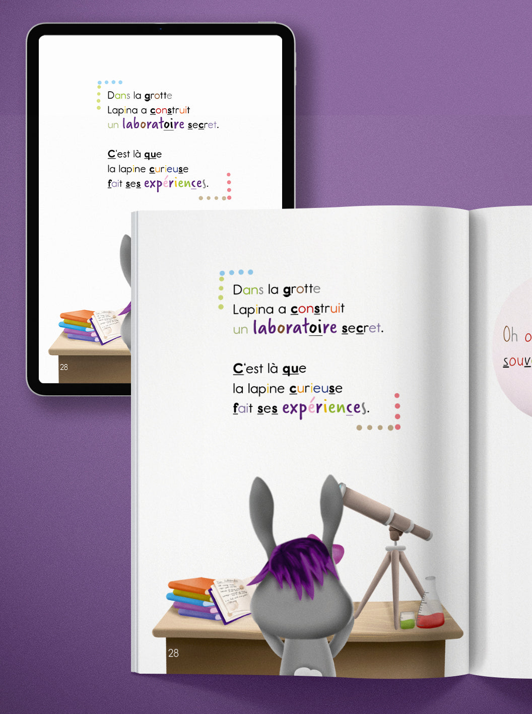 Livre de lecture "Lapina totalement curieuse"