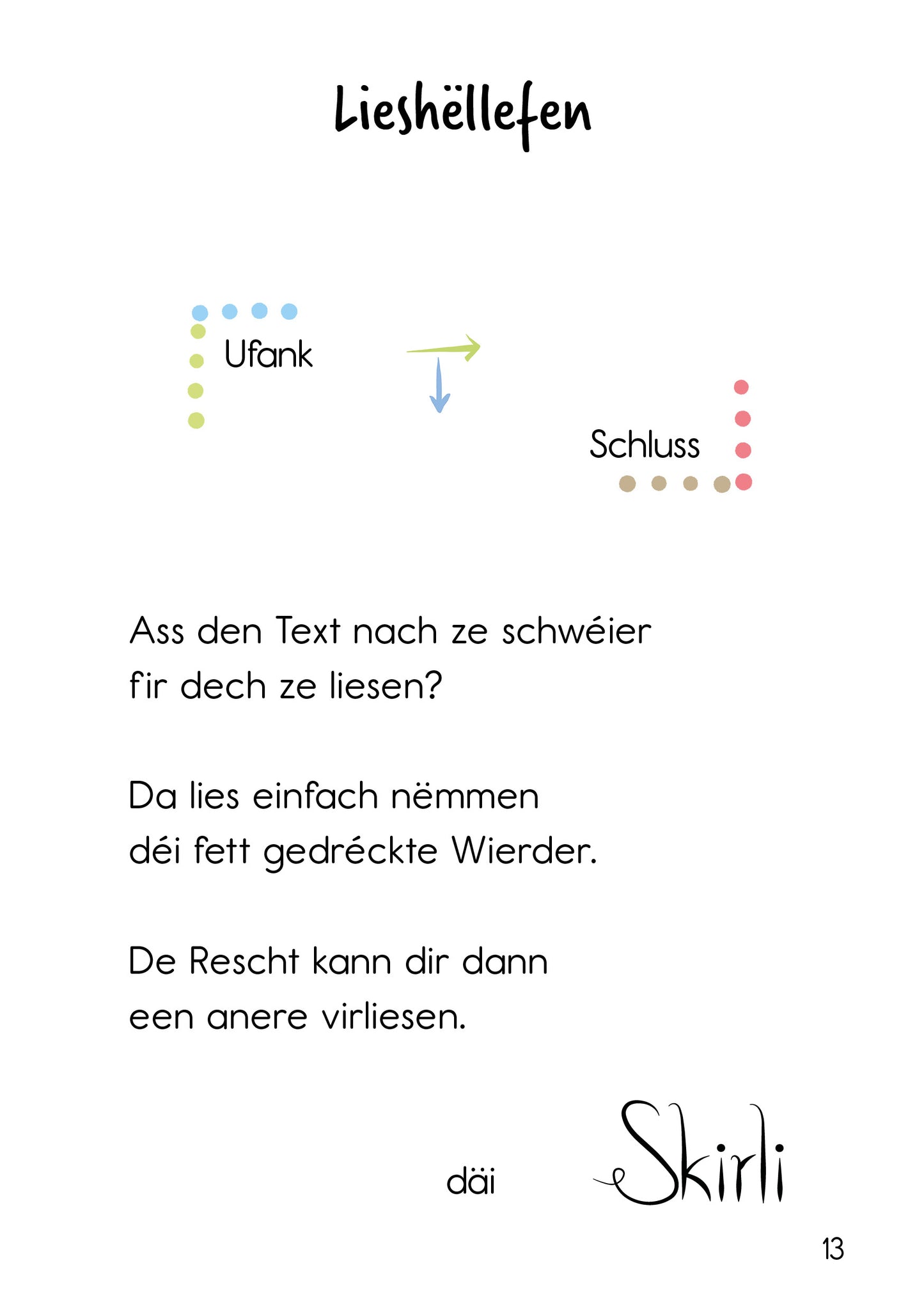 Liesbuch "Skirli komplett wibbeleg"